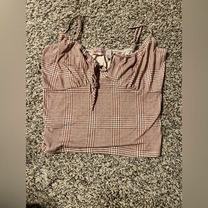 Chic Pink Plaid Camisole Top